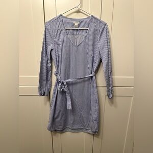 J. Crew Navy and White Striped Dress